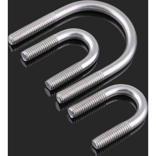 304 Stainless Steel U-bolt U-screw U-pipe Clamp U-bolt Riding Hoop M6-M12 5Pcs