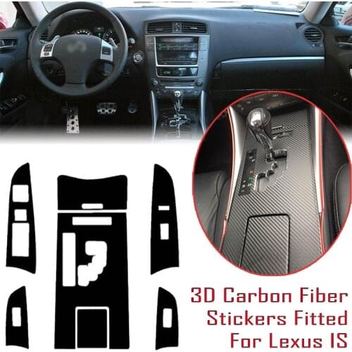 3D Carbon Fiber Car Interior Center Console Color Change Molding Sticker Decals For Lexus IS300 IS250 2006-2011