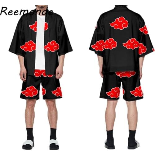 Anime Naruto Robe Costume Coat Uzumaki Akatsuki Clothes Haruno Sakura Costume Men Women Robe Set Cloak Short Sleeve Top Clothing