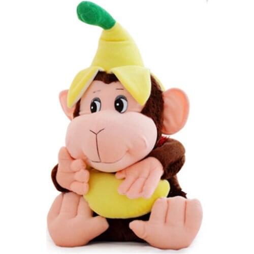 Fancytrader 80cm Giant Cute Animal Monkey Love Banana Plush Toy 31'' Big Stuffed Monkeys Kids Play Doll