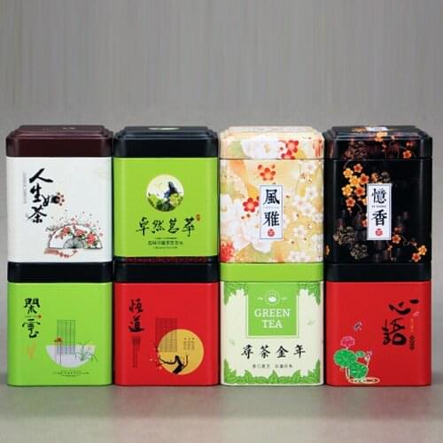 Quality Small Iron Box Tea Cans Sealed Tea Packaging Tin Metal Container Portable Travel Candy Keys Coins Jars Organizer 6PCS