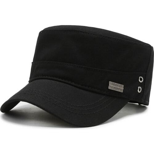 Flat Top Cap Cotton Military Caps Cadet Army Caps Casual Sun Peak Hat for Gifts Letter Cap Basic Accessories for Men Women