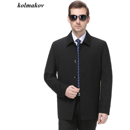 KOLMAKOV Men Large Size Boutique Jacket Overcoat Business Casual Solid Loose Covered Button Jacket Plus Size M-7XL