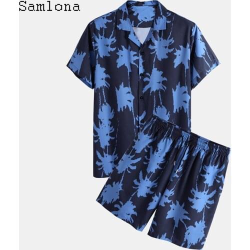 Men Clothing Ropa Hombre Men Shirts Sets 2021 Summer Colorblock Print Two Piece Sets Lightweight Short Sleeve Casual Man 3XL