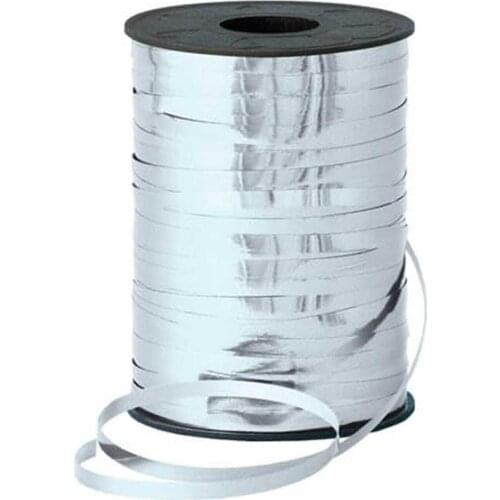 Metallic Silver Balloon Rope Raffia 200 mt
