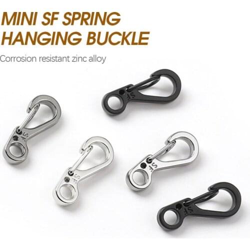 Mini Carabiner Clips Zinc Alloy Keychain Spring Snap Hook Simple Spring Hanging Buckles Hanging Key Chain Portable Key Holder