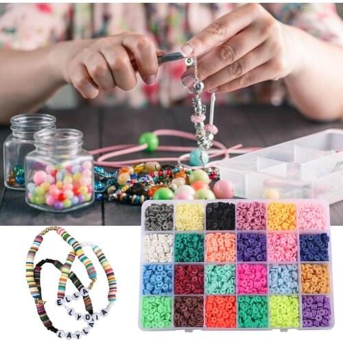 6mm Beads Kit DIY 24 Colors Soft Ceramic Assortment Glass Seed Beads for DIY Craft Bracelet Jewelry Making Supplies Home Decor