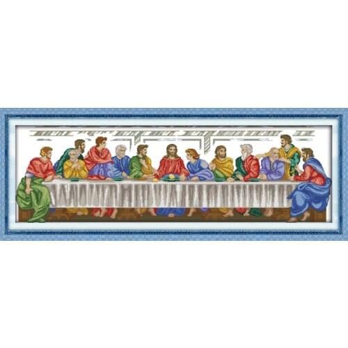 The Last Supper(2)Jesus People Cross stitch kits 11ct Print Paintings Embroidery DIY Handmade Needlework Home Decor Ricamo