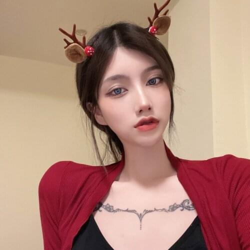 New Christmas Hair Accessories Elk Antlers Headpiece Hair Clip Accessories Side Clip Children Adult Gift Hair Clip Lady