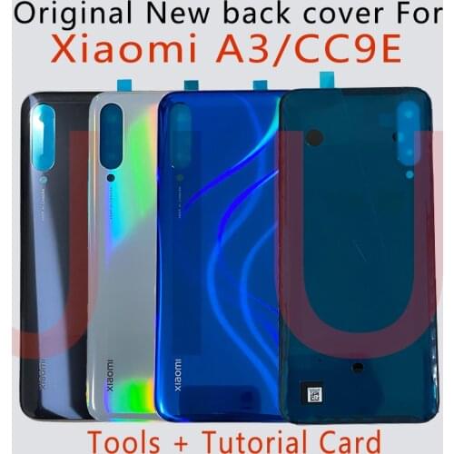 Original NEW For Xiaomi Mi A3 Battery Cover Back Glass Lid Phone Shell with Adhesive For Xiaomi Mi CC9e a3 Battery Cover For cc9