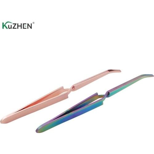 Stainless Steel Tweezers Acrylic Paillette Nipper Picking UV Gel Shaping Pinch Rainbow Nail Tools Multi-Function Clip
