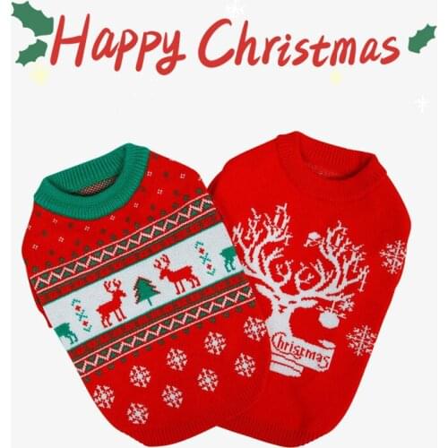 Christmas Decoration Dog Sweater Pet Clothing Winter Outfit for Small Dogs Accessories Clothes for Small Dogs New Year Clothes