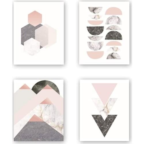 Unframed Modern Wall Art Prints Abstract Colorful Geometry Art Poster Geometric Sunrise Art Print Living Room Wall Decor