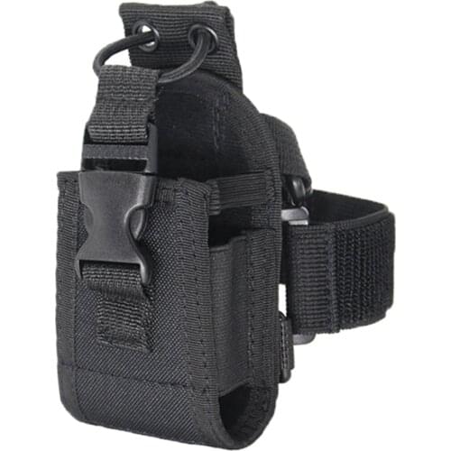 Tactical Radio Pouch Waist Belt Bag Walkie Holster Talkie Holder Military Interphone Pouch with Arm/Waist Strap for Hunting