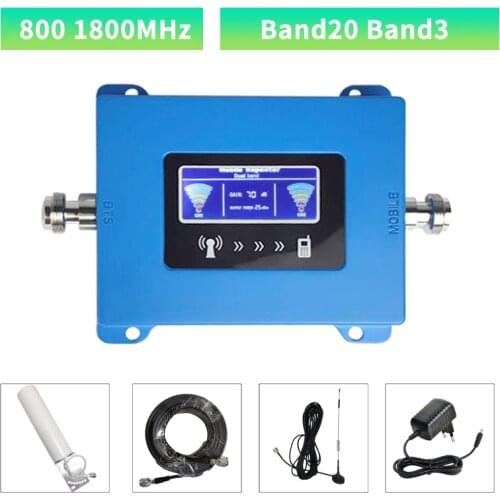 LTE 4G Band20 Band3 800 1800MHz LTE Cellular Signal Amplifier 4G Cellular Amplifie Mobile 800 1800 DCS Signal Booster Repeater
