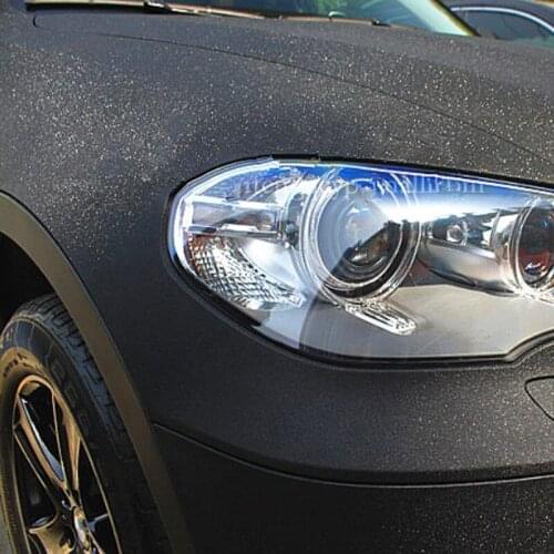 50x300CM Matte Black Sanding Glitter Vinyl Car Wrap Foil with Air Release Motorbike Car Wrapping Stickers Decals