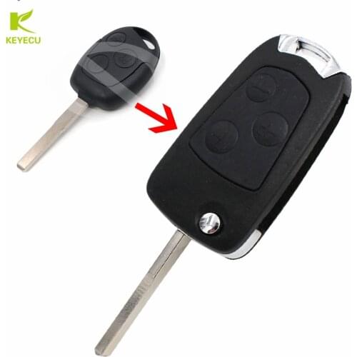 KEYECU 3 Button Replacement Modified Remote Key Shell HU101 Blade For Ford Focus Festiva Fusion KA Suit 2002-2007