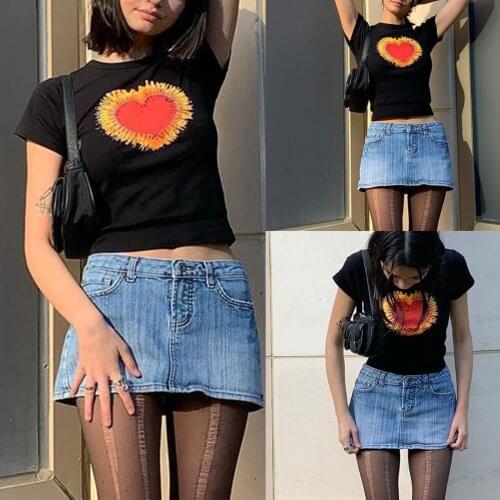 2021 New Fashion Harajuku Love Printed Women T-shirts Casual Tee Tops Summer Short Sleeve Female T shirt Women Wild Tube Top