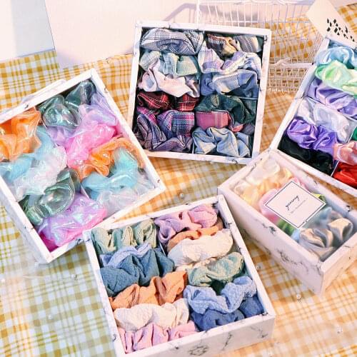 6/12PCS MinMinSo Women Elastic Hair Scrunchies Fashion Girls Hair Tie Rubber Band High quality Hair Rope Accessories Headdress