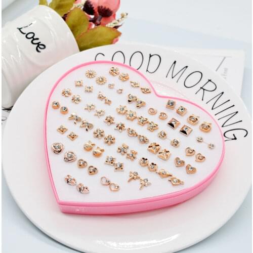 EBEN-EZER 36 Pairs Allergy Free Stud Earings Plastic Ear Bone Stud Nickel Free Jewelry for Women Earing Suit