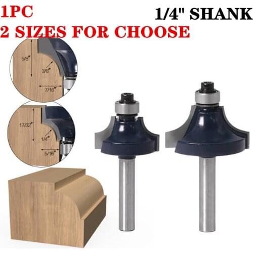 1pc 6.35mm 1/4“ ”Shank Round-Over Router Bits for Wood 2 Flute Endmill With Bearing Milling Cutter Woodworking Tools