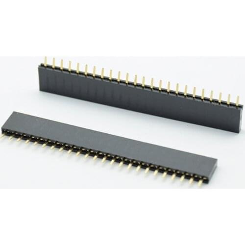 10PCS 1X24 Pins Single Row Straight FEMALE PIN HEADER 2.54MM PITCH Strip Connector Socket 140 24p 24PIN FOR PCB arduino