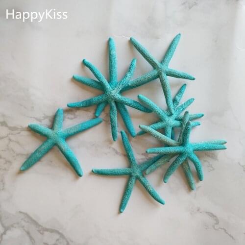 NEW 10pcs Beautiful Finger Starfish 6-10cm Beach Home Ornament Wedding Decoration blue party sea star fish