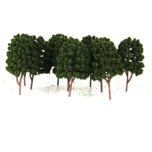 10x Tree Model Railway Layout Diorama Architecture Scenery 1/100 Dark Green