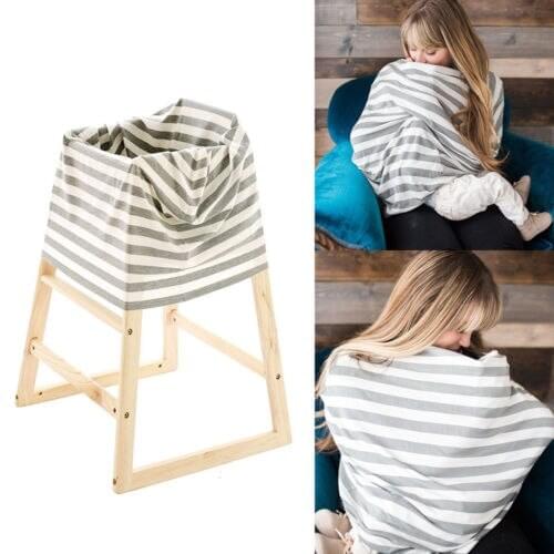 2017 Nursing Breastfeeding Cover Scarf Baby Car Seat Canopy Infinity Stretchy Shawl Stripe Print Pregnant Coat One Size