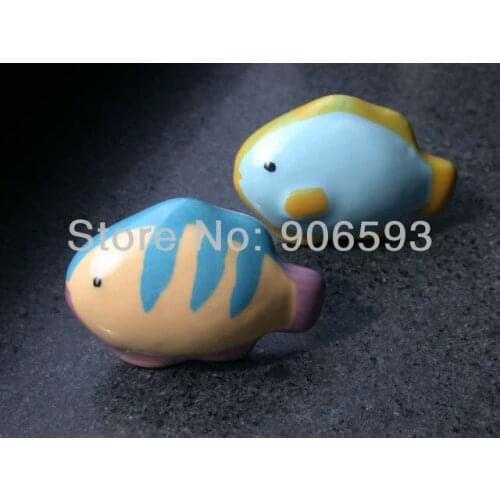 24pcs lot free shipping oceanic fish shape ceramic drawer knobs