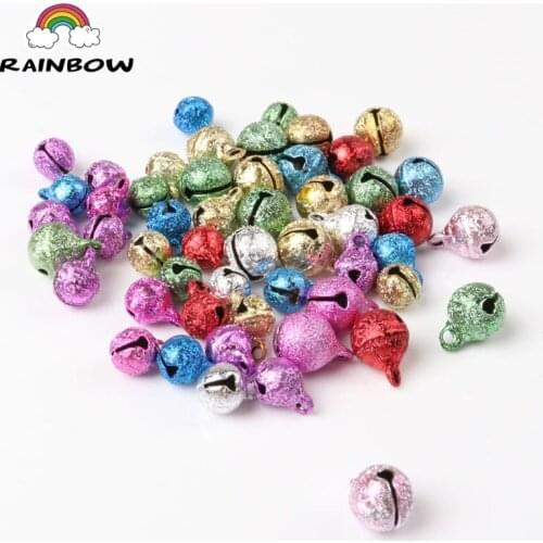 6mm 8mm Mix color Iron Loose Beads Jingle Bells Christmas Tree Ornamen Decoration Pendants DIY Crafts Party Home Accessories