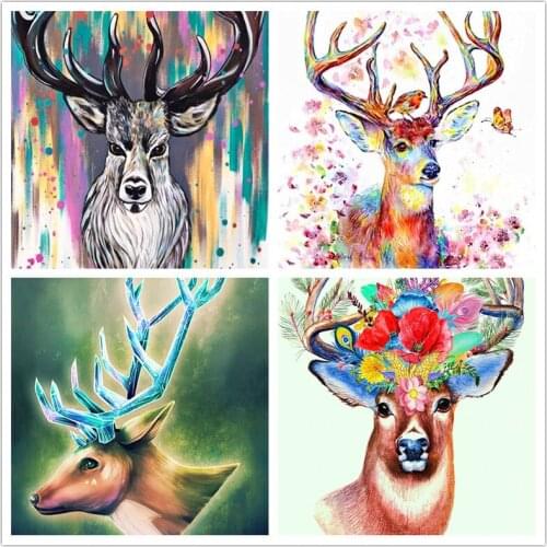5D Diy Flower Deer Diamond Painting Cross Stitch Art Decoration Full Diamond Painting Mosaic Wall Decoration Painting