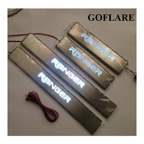 Car styling for Ford Ranger T6 T7 2012-2017 accessories illuminated door sills scuff plate guards led door sills welcome petal