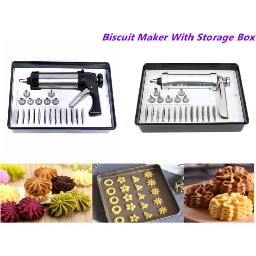 Biscuit Maker Cookie Gun Machine Cookie Making Cake Decoration Press Mold Pastry Piping Nozzle Cookie Press Kit with Storage Box