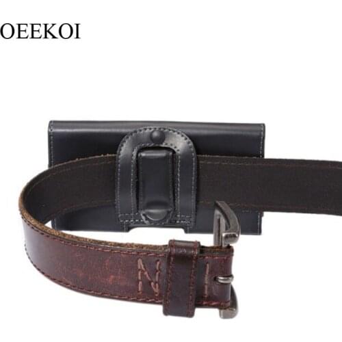 OEEKOI Belt Clip PU Leather Waist Holder Flip Cover Pouch Case for Digma LINX 6.0 6 Inch Drop Shipping