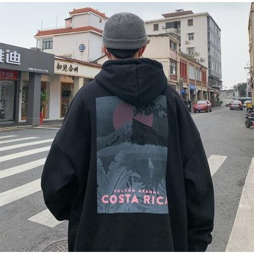 Black Oversize Gothic Hoodie Streetwear Men Hip Hop Cartoon Sweatshirt Girls Cool Tops Casual Funny Spring Autumn Japan Hoodies