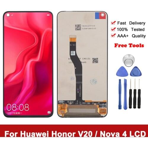 6.4'' Display For Honor V20 / View 20 LCD Display Touch Screen With Frame For Huawei Nova 4 LCD PCT-L29 Screen Repair Parts 10