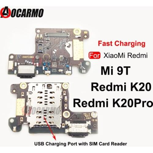 Aocarmo For XiaoMi Mi 9T/Redmi K20 Pro USB Charge Port Charging Jack Dock Circuit Board With SIM Card Reader Hold Replacement