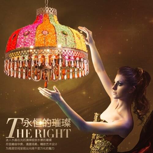 Exotic Bohemian Restaurant Resort Hotel Bar Counter Bedroom Cozy Living Room Crystal Glass Chandelier lamps E27