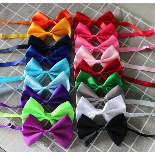 100Pcs Pet Dog Bowtie Neckties Pet Cat Dog Bow Ties Solid Ribbon Samll-Middle Dog Holiday Grooming Accessories 18 Colours