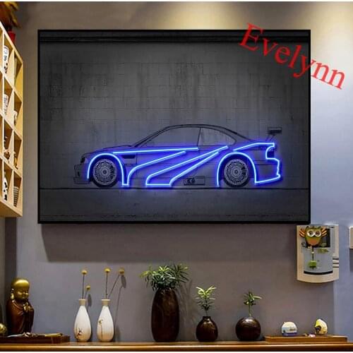 M3 Gtr Car Poster Wall Art Print Poster Abstract Canvas Street Art Graffiti Hd Modular Pictures For Living Room Home Decor Frame