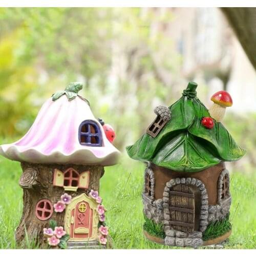 LED Light Multi Craft Miniature Fairy House Solar Powered Outdoor Decor LED Garden Light Yard Walkway Decoration