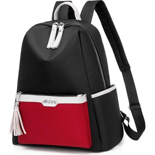 Fashion Oxford Cloth Backpack Women Aesthetics Shoulder Bags Panelled Waterproof Large Capacity Leisure Travel Female School Bag