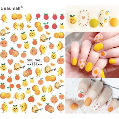 Fruits Nails Art Manicure Back Glue Decal Decorations Nail Sticker For Nails Tips Beauty