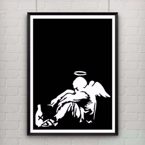 NEW Fallen Angel by Banksy Print Graffiti Wall Art Canvas Prints Art Poster Wall Pictures Living Room Bar Decor No Frame
