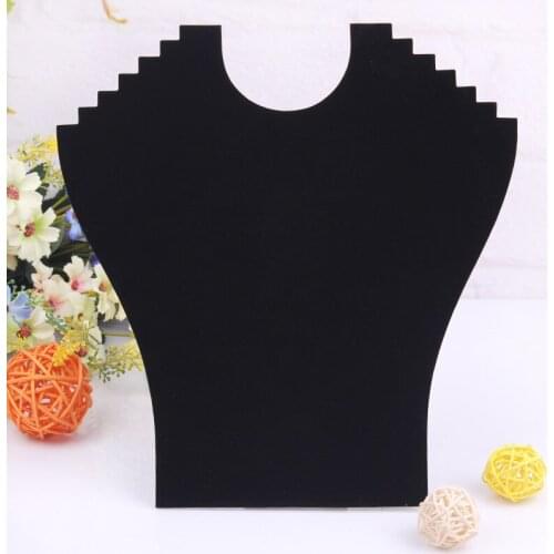 Black Velvet Covered Bust Chain Pendant Necklace Jewelry Display Stand Organizer Shop Home