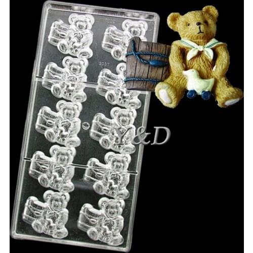 Clear Cute Bear barrel Hard Duck DIY 3 D Tools Maker Injection Hard Polycarbonate PC Candy Chocolate Mold Mould