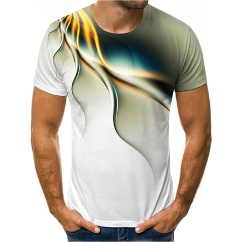 Multicolor stripe elements 3D printing custom lovers t-shirt casual summer fashion hot selling mens t-shirt sportswear men