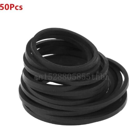 50Pcs 1.2mm width Mix Cassette Tape Machine Belt Assorted Common Square Rubber Belt for Recorders Walkman DVD Drive