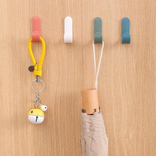 Self-adhesive Wall Hook High Quality Plastic Kitchen Bathroom Towel Rag Hanging Rack Free Punch Door Key Umbrella Holder Hooks